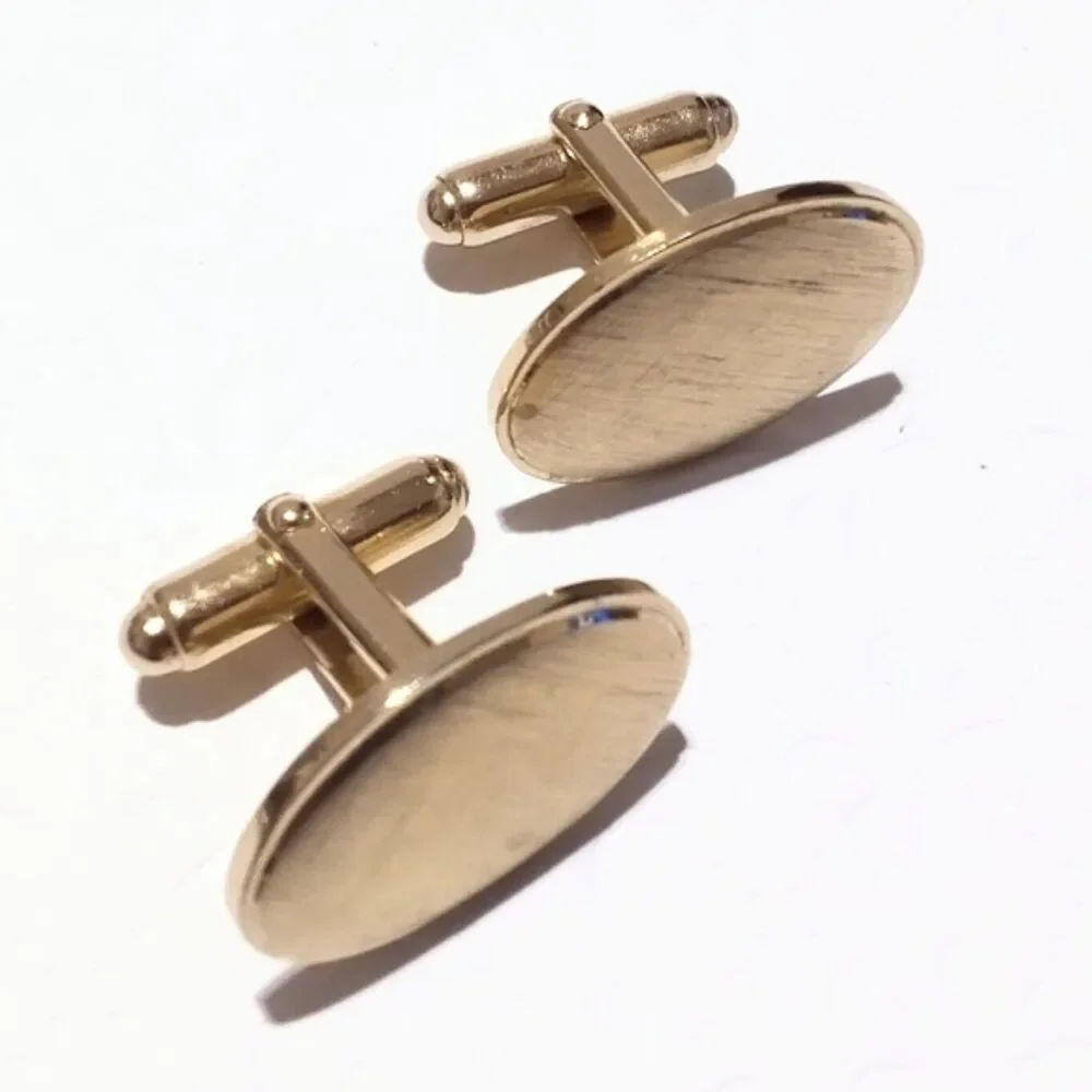 Vintage Gold Tone Florentine Finished Men's Cufflinks Cuff Links